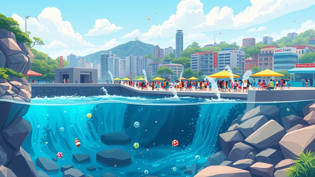 2025 속초 워터밤: 라인업, 티켓, 준비물 완벽 가이드 9 속초 물 부족 현황 (cartoon 스타일)