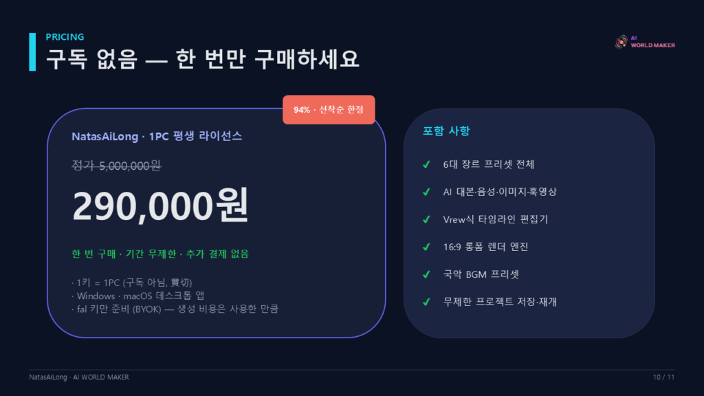 롱폼 AI 제작 앱 'NatasAiLong' 정식 출시 11 슬라이드11