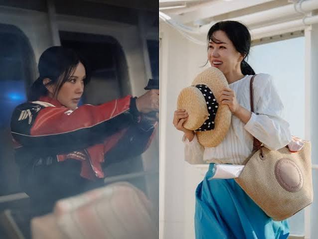 영화 '오케이 마담 2'에서 가족과 함께 크루즈 여행을 즐기는 미영 가족의 모습. CGV 픽쳐스 제공
