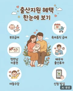 2026년 출산 지원금 총정리, 부모급여·첫만남이용권·아동수당 신청 방법 7 출산 지원금 제도 여섯 가지를 한눈에 정리한 요약 카드
