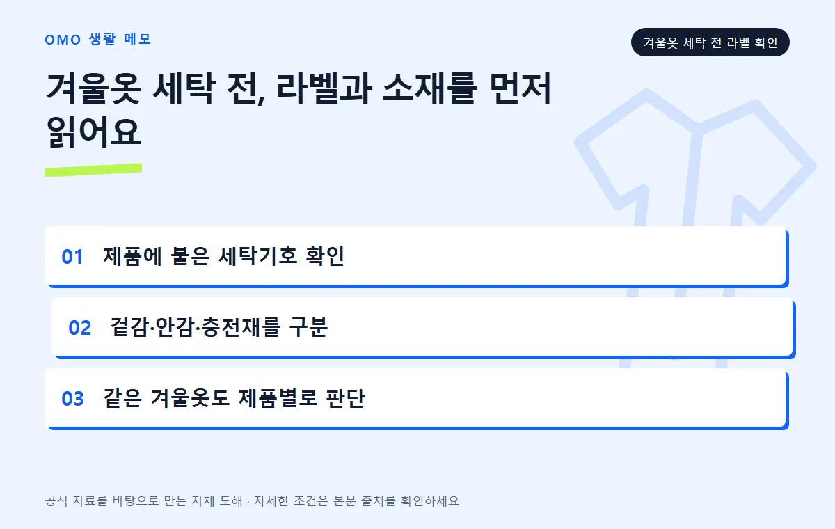 겨울옷 세탁 전, 라벨과 소재를 먼저 읽어요