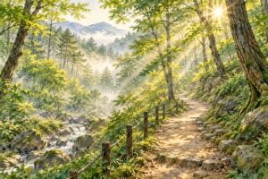 산림치유 — 숲이 마음을 진정시키는 이유 카드뉴스 표지