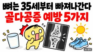 골다공증 예방 5가지 대표 이미지 (AI 생성)