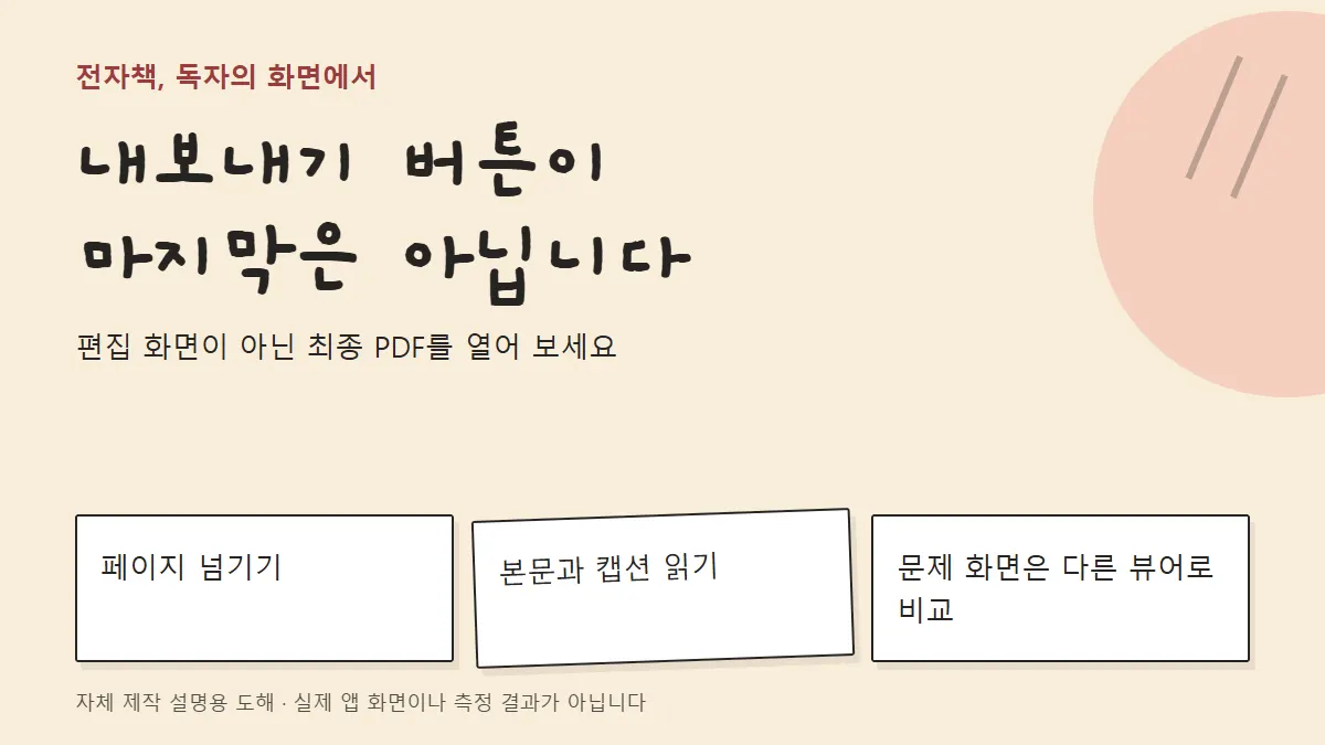 편집 화면이 아닌 최종 PDF를 열어 보세요