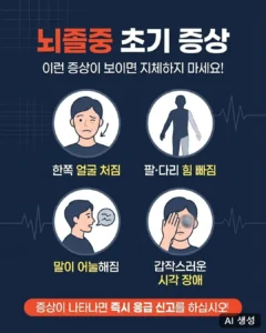 뇌졸중 초기증상과 골든타임 4시간 30분, FAST 법칙과 예방법 총정리 6 뇌졸중 초기증상 요약 카드